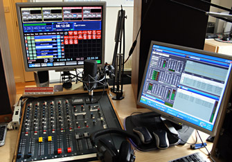 EKR studio, monitor, BCX playout system